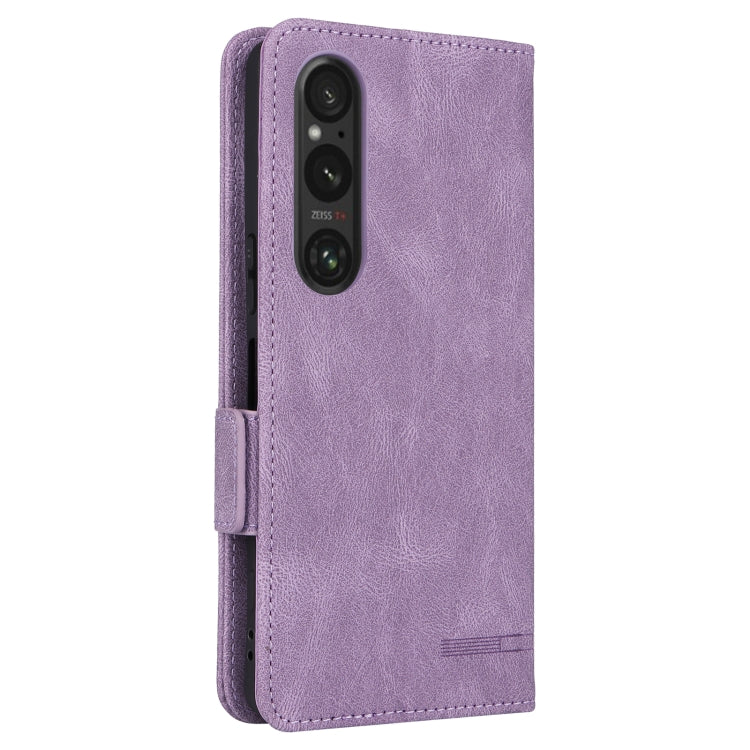 For Sony Xperia 1 VI 2024 Magnetic Clasp Leather Phone Case(Purple)