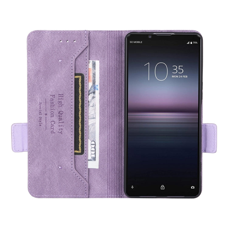 For Sony Xperia 1 VI 2024 Magnetic Clasp Leather Phone Case(Purple)