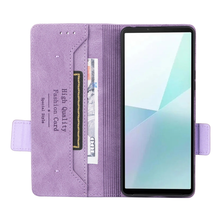 For Sony Xperia 10 VI 2024 Magnetic Clasp Leather Phone Case(Purple)
