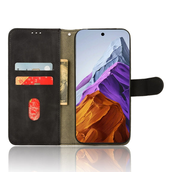 For Google Pixel 9 Pro Skin Feel Magnetic Flip Leather Phone Case(Black)