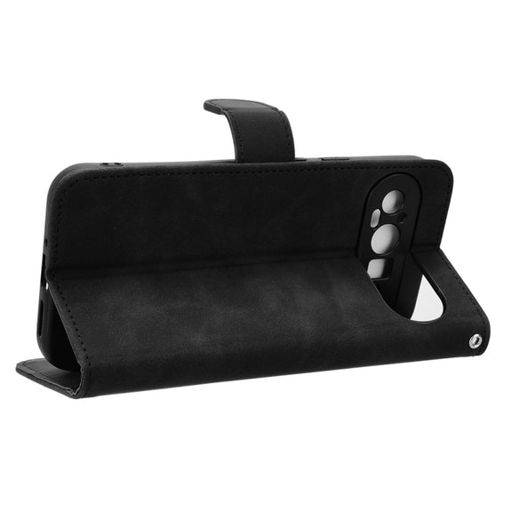 For Google Pixel 9 Pro Skin Feel Magnetic Flip Leather Phone Case(Black)