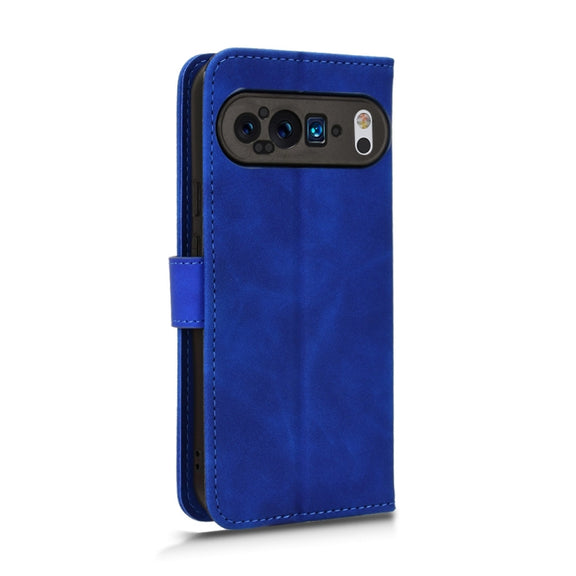 For Google Pixel 9 Pro Skin Feel Magnetic Flip Leather Phone Case(Blue)