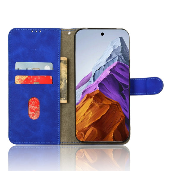 For Google Pixel 9 Pro Skin Feel Magnetic Flip Leather Phone Case(Blue)