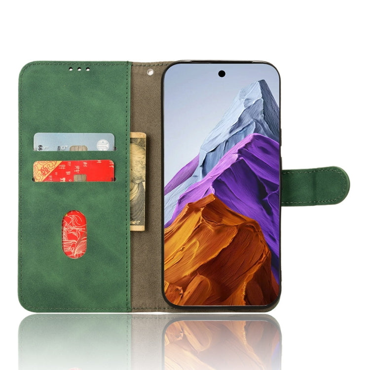 For Google Pixel 9 Pro Skin Feel Magnetic Flip Leather Phone Case(Green)
