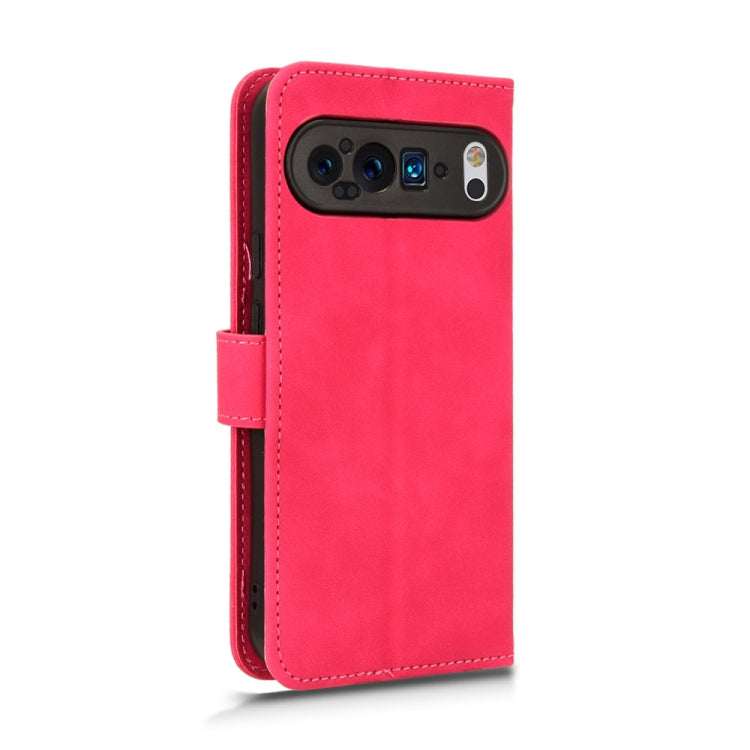For Google Pixel 9 Pro Skin Feel Magnetic Flip Leather Phone Case(Rose Red)