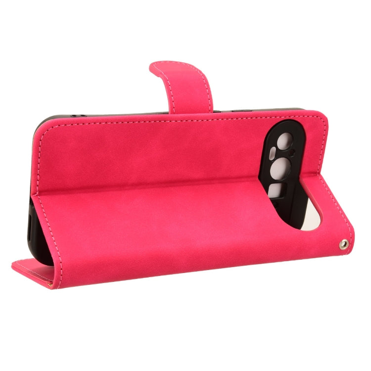 For Google Pixel 9 Pro Skin Feel Magnetic Flip Leather Phone Case(Rose Red)