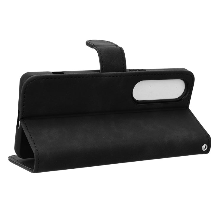 For Sony Xperia 1 VI 2024 Skin Feel Magnetic Flip Leather Phone Case(Black)