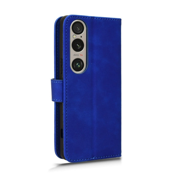 For Sony Xperia 1 VI 2024 Skin Feel Magnetic Flip Leather Phone Case(Blue)