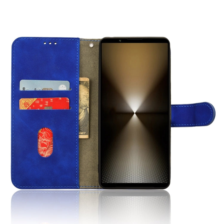For Sony Xperia 1 VI 2024 Skin Feel Magnetic Flip Leather Phone Case(Blue)