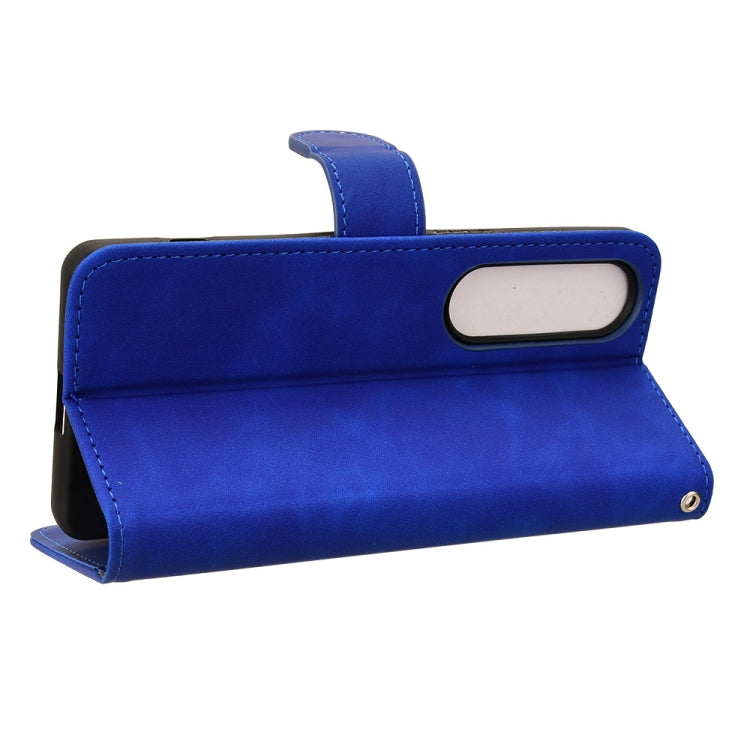 For Sony Xperia 1 VI 2024 Skin Feel Magnetic Flip Leather Phone Case(Blue)