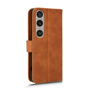 For Sony Xperia 1 VI 2024 Skin Feel Magnetic Flip Leather Phone Case(Brown)