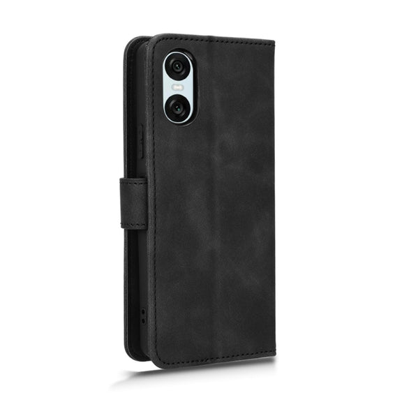 For Sony Xperia 10 VI 2024 Skin Feel Magnetic Flip Leather Phone Case(Black)