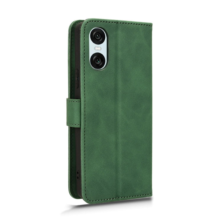 For Sony Xperia 10 VI 2024 Skin Feel Magnetic Flip Leather Phone Case(Green)