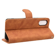 For Sony Xperia 10 VI 2024 Skin Feel Magnetic Flip Leather Phone Case(Brown)