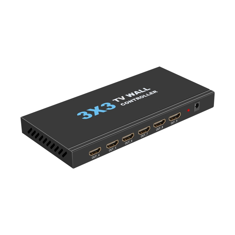 NK-330 3x3 4K 9 Screen HDMI DVI TV Video Wall Controller Splitter Multi Video Screen Processor Splicer, Plug Type:AU Plug(Black)