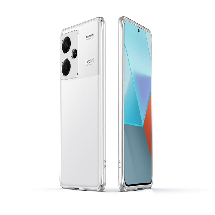 For Xiaomi Redmi Note 13 Pro+ Aurora Series Lens Protector + Metal Frame Phone Case(Silver)