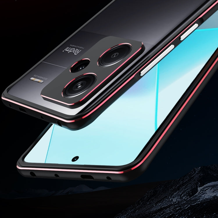 For Xiaomi Redmi Note 13 Pro+ Aurora Series Lens Protector + Metal Frame Phone Case(Silver)