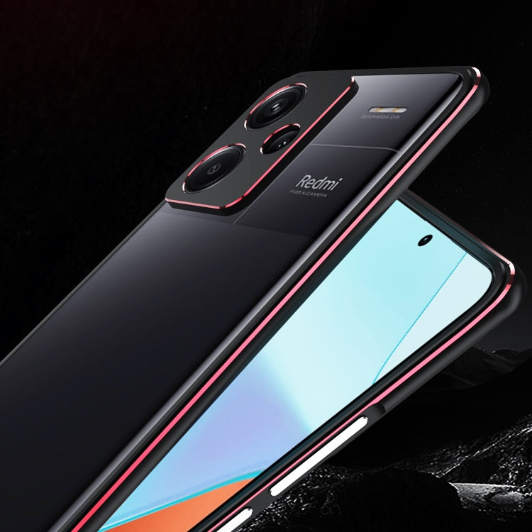 For Xiaomi Redmi Note 13 Pro+ Aurora Series Lens Protector + Metal Frame Phone Case(Silver)