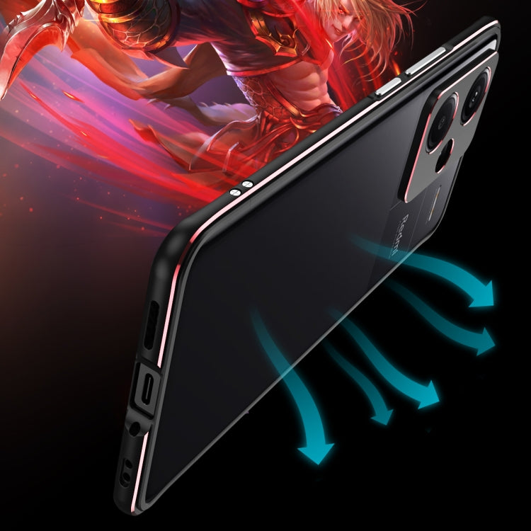For Xiaomi Redmi Note 13 Pro+ Aurora Series Lens Protector + Metal Frame Phone Case(Silver)