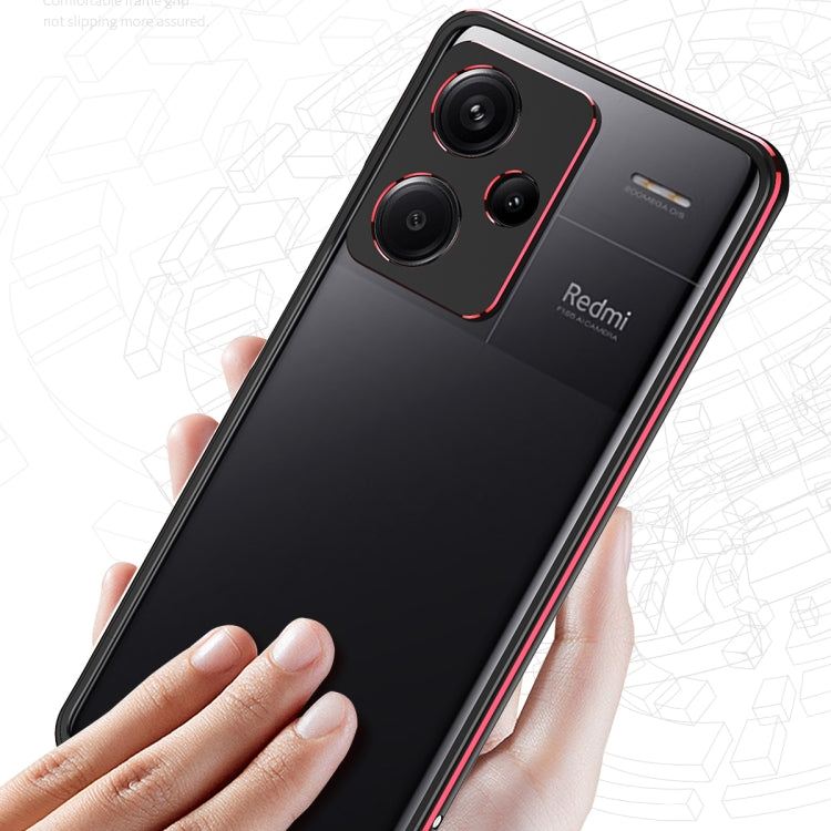 For Xiaomi Redmi Note 13 Pro+ Aurora Series Lens Protector + Metal Frame Phone Case(Silver)
