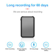 JNN Q75 Magnetic Power Bank Smart Voice Recorder, Memory:4GB(Black)