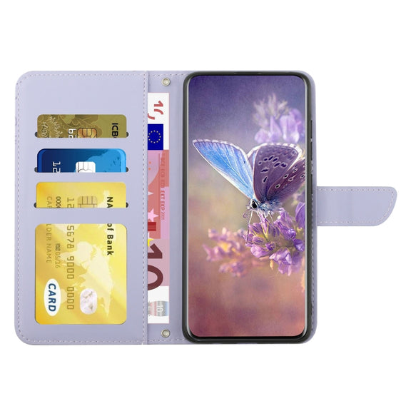 For Google Pixel 9 Skin Feel Butterfly Embossed Flip Leather Phone Case(Purple)