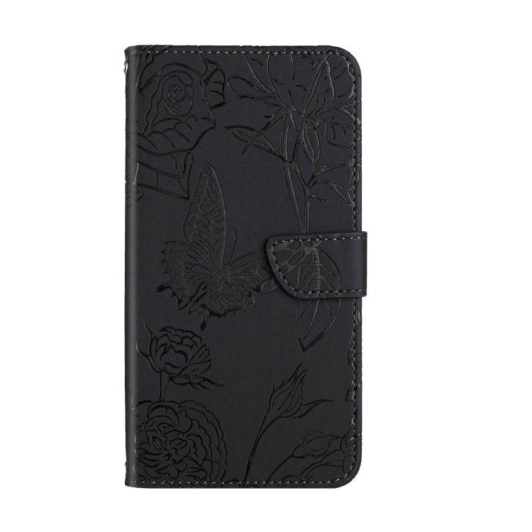 For Google Pixel 9 Skin Feel Butterfly Embossed Flip Leather Phone Case(Black)
