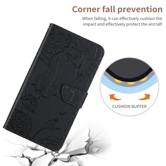 For Google Pixel 9 Skin Feel Butterfly Embossed Flip Leather Phone Case(Black)