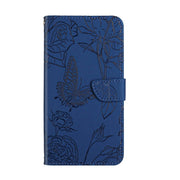 For Google Pixel 9 Skin Feel Butterfly Embossed Flip Leather Phone Case(Blue)