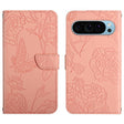 For Google Pixel 9 Skin Feel Butterfly Embossed Flip Leather Phone Case(Pink) - Google Cases by PMC TechLife | Online Shopping South Africa | PMC TechLife | Buy Now Pay Later Mobicred