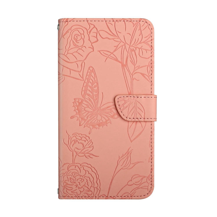 For Google Pixel 9 Skin Feel Butterfly Embossed Flip Leather Phone Case(Pink)