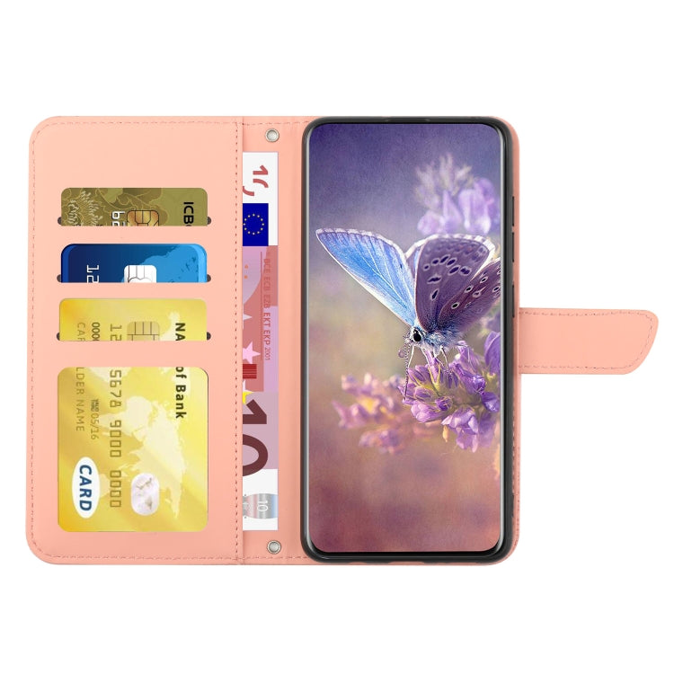 For Google Pixel 9 Skin Feel Butterfly Embossed Flip Leather Phone Case(Pink)