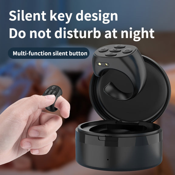 JX-05S 5-button Bluetooth Remote Control Cellphone Smart Ring Remote Control with Charging Case(White)