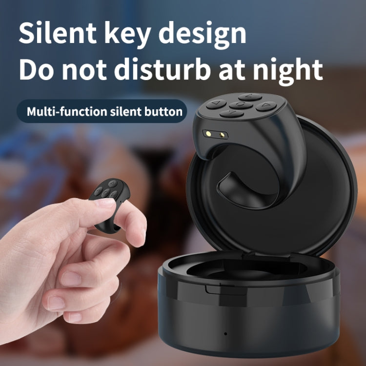 JX-05S 5-button Bluetooth Remote Control Cellphone Smart Ring Remote Control with Charging Case(Pink)