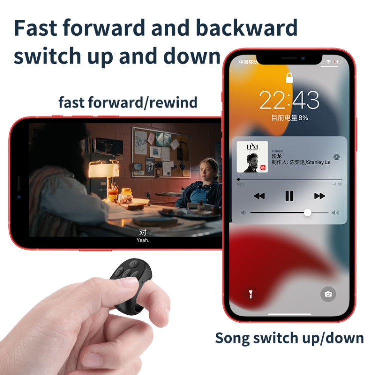 JX-05S 5-button Bluetooth Remote Control Cellphone Smart Ring Remote Control with Charging Case(White)
