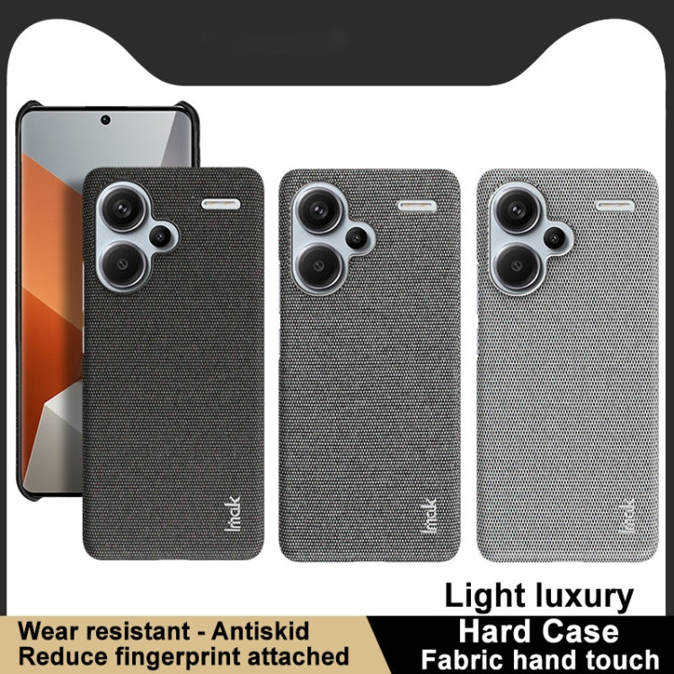 For Xiaomi Redmi Note 13 Pro+ 5G imak Ruiyi Series Cloth Texture PU + PC Phone Case(Black)