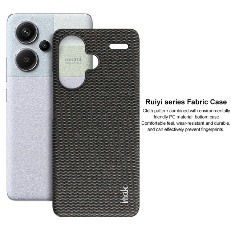 For Xiaomi Redmi Note 13 Pro+ 5G imak Ruiyi Series Cloth Texture PU + PC Phone Case(Black)