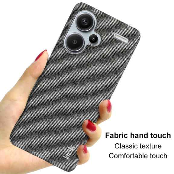 For Xiaomi Redmi Note 13 Pro+ 5G imak Ruiyi Series Cloth Texture PU + PC Phone Case(Black)