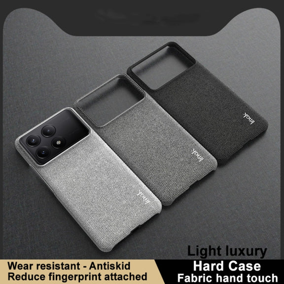For Xiaomi Redmi K70 5G/K70 Pro 5G imak Ruiyi Series Cloth Texture PU + PC Phone Case(Dark Grey)