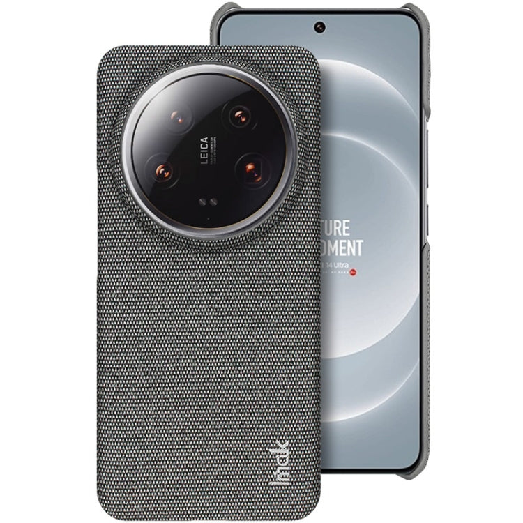 For Xiaomi 14 Ultra 5G imak Ruiyi Series Cloth Texture PU + PC Phone Case(Dark Grey)