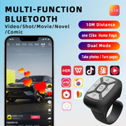 S18 Portable Smart Wireless Bluetooth Ring Remote Control(Black)
