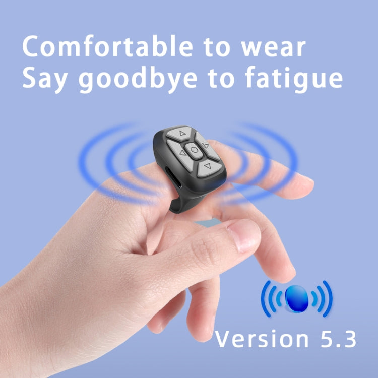 S18 Portable Smart Wireless Bluetooth Ring Remote Control(Black)