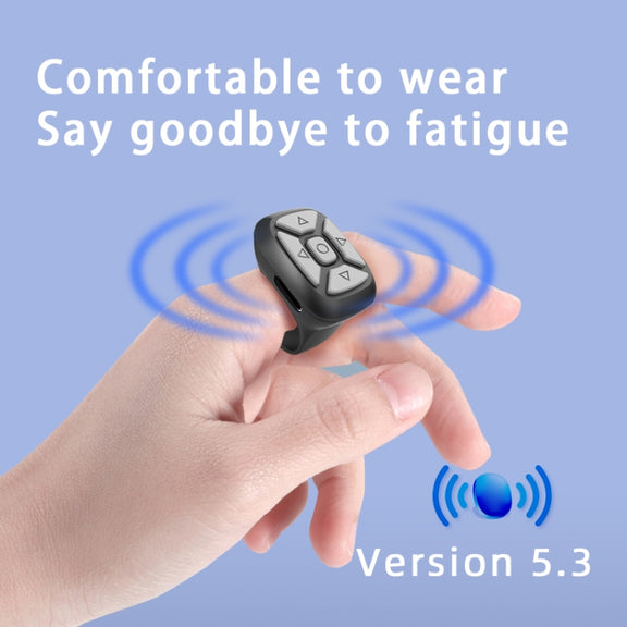 S18 Portable Smart Wireless Bluetooth Ring Remote Control(Black)