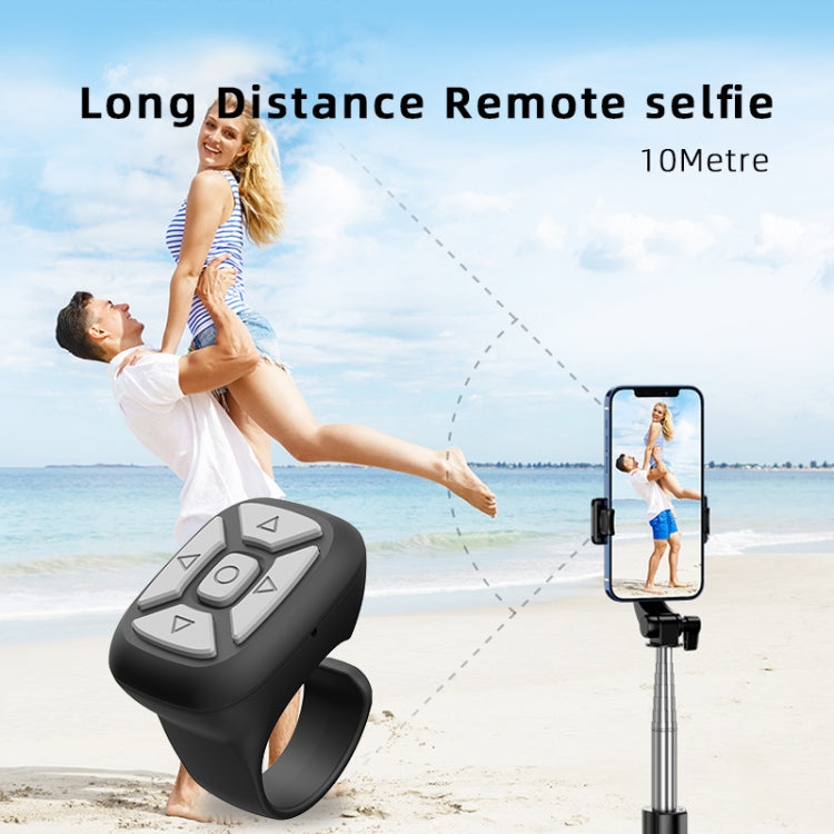 S18 Portable Smart Wireless Bluetooth Ring Remote Control(Black)