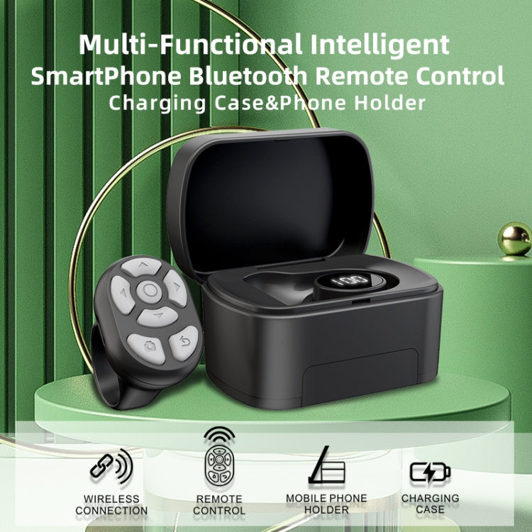 S20 Portable Smart Wireless Bluetooth Ring Remote Control with Charging Case(White)
