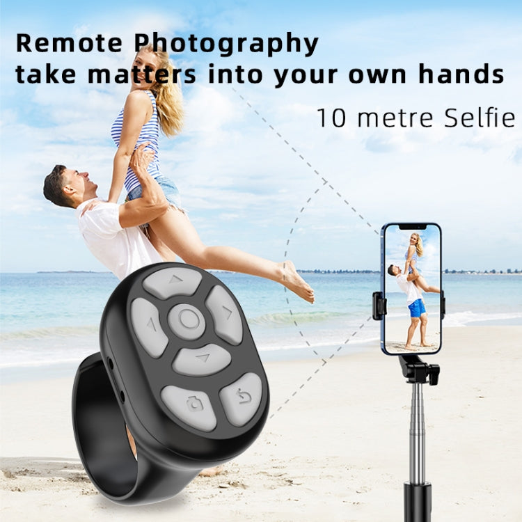 S20 Portable Smart Wireless Bluetooth Ring Remote Control with Charging Case(White)