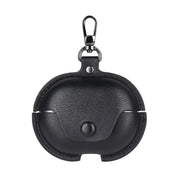 For Huawei FreeClip Business Leather Earphone Protective Case with Hook(Black)