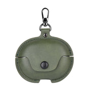 For Huawei FreeClip Business Leather Earphone Protective Case with Hook(Green)
