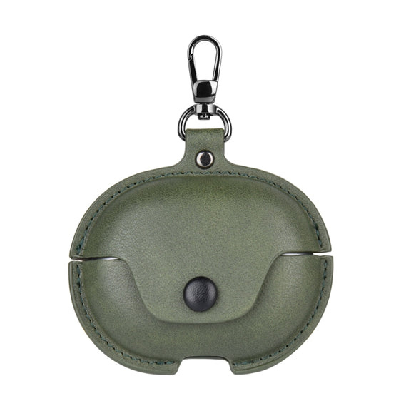 For Huawei FreeClip Business Leather Earphone Protective Case with Hook(Green)
