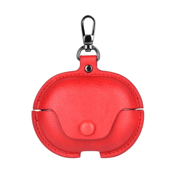 For Huawei FreeClip Business Leather Earphone Protective Case with Hook(Red)